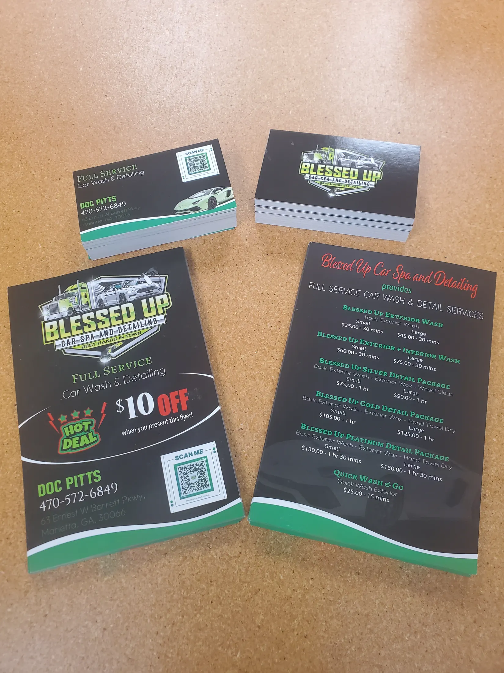 Blessed Up Car Spa Marketing Materials