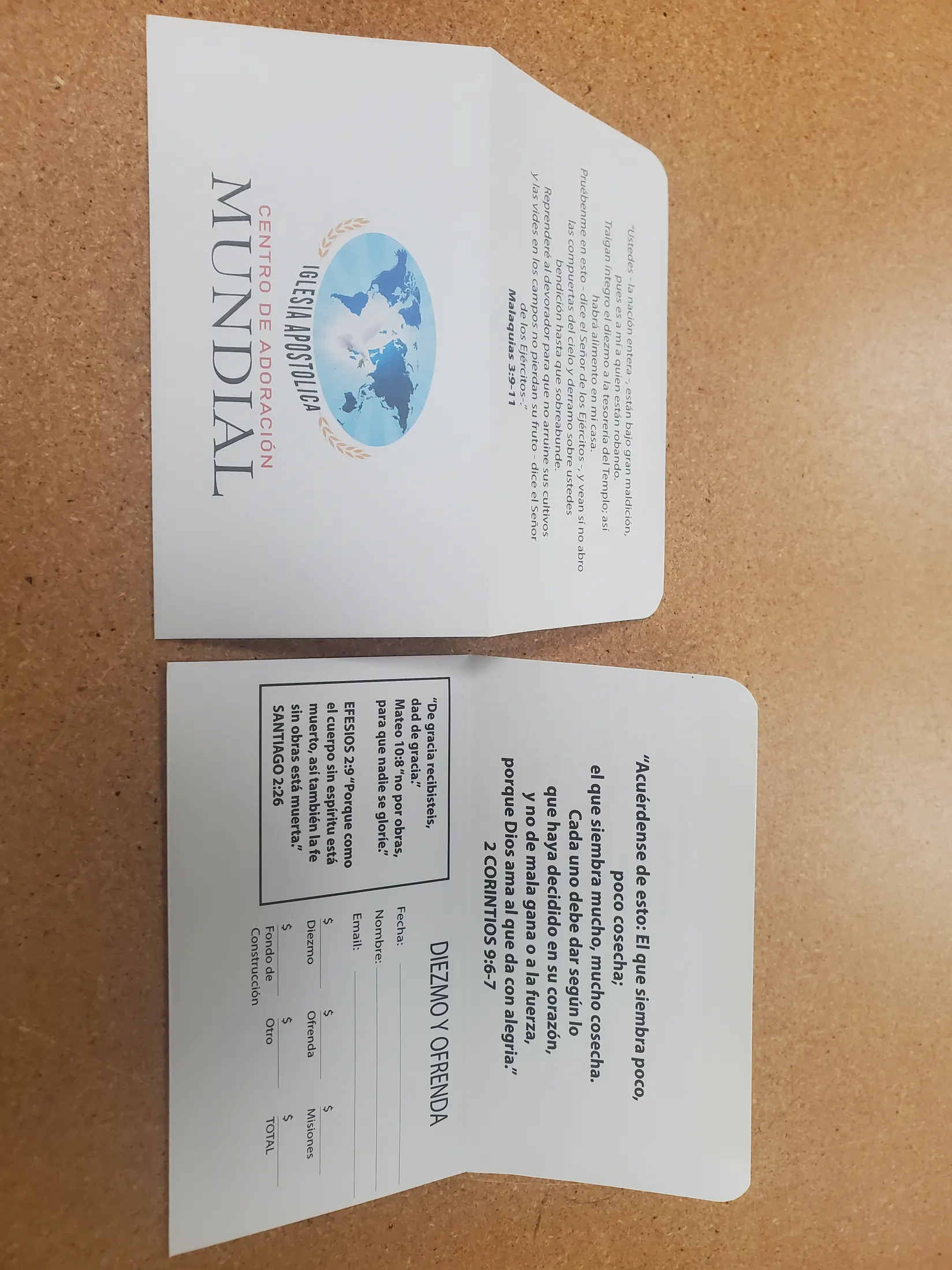 Centro de Adoración Offering Envelopes