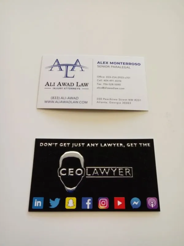 CEO Lawyer Raised Foil Business Cards