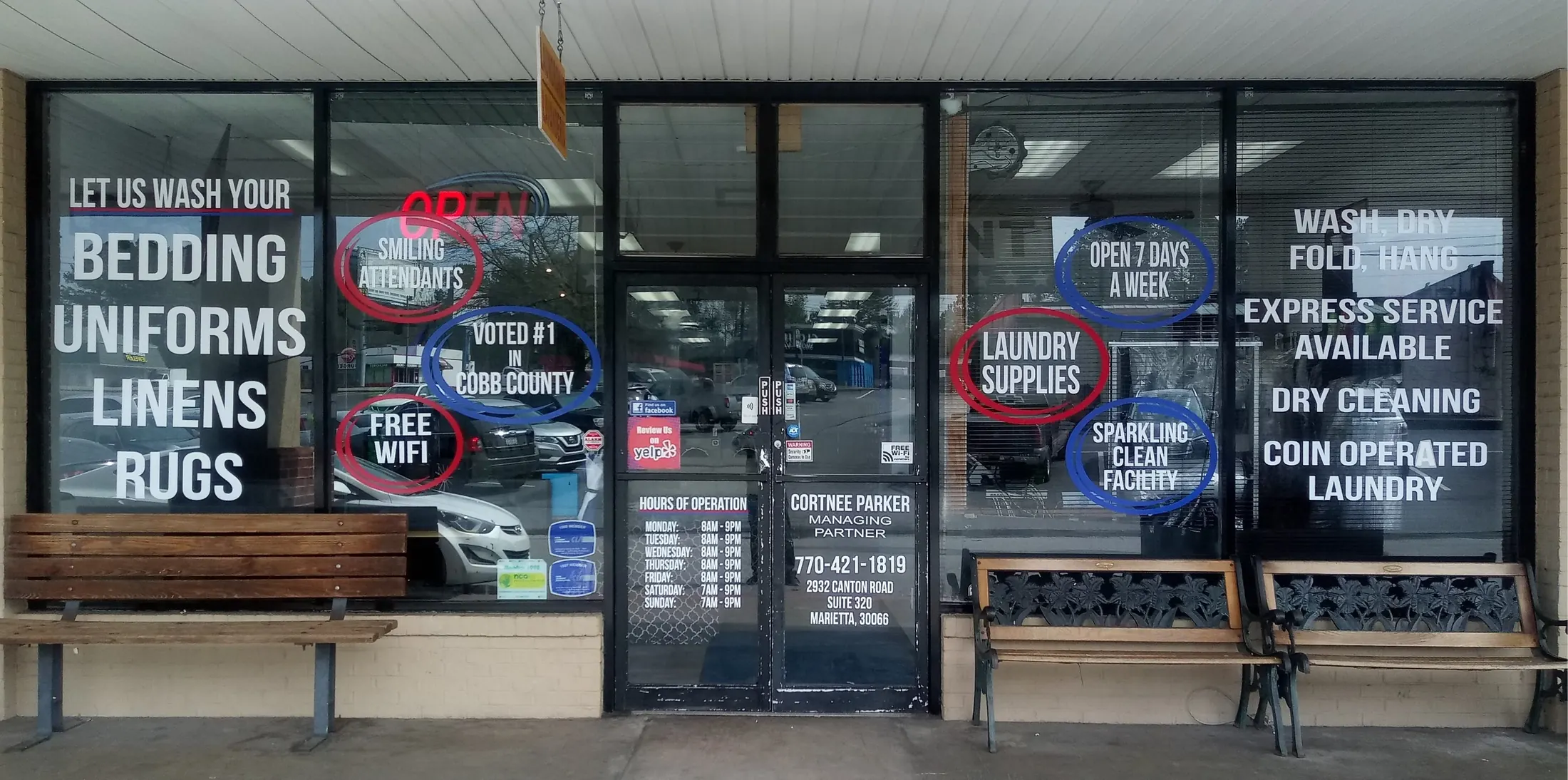 Laundromat Storefront Window Decals