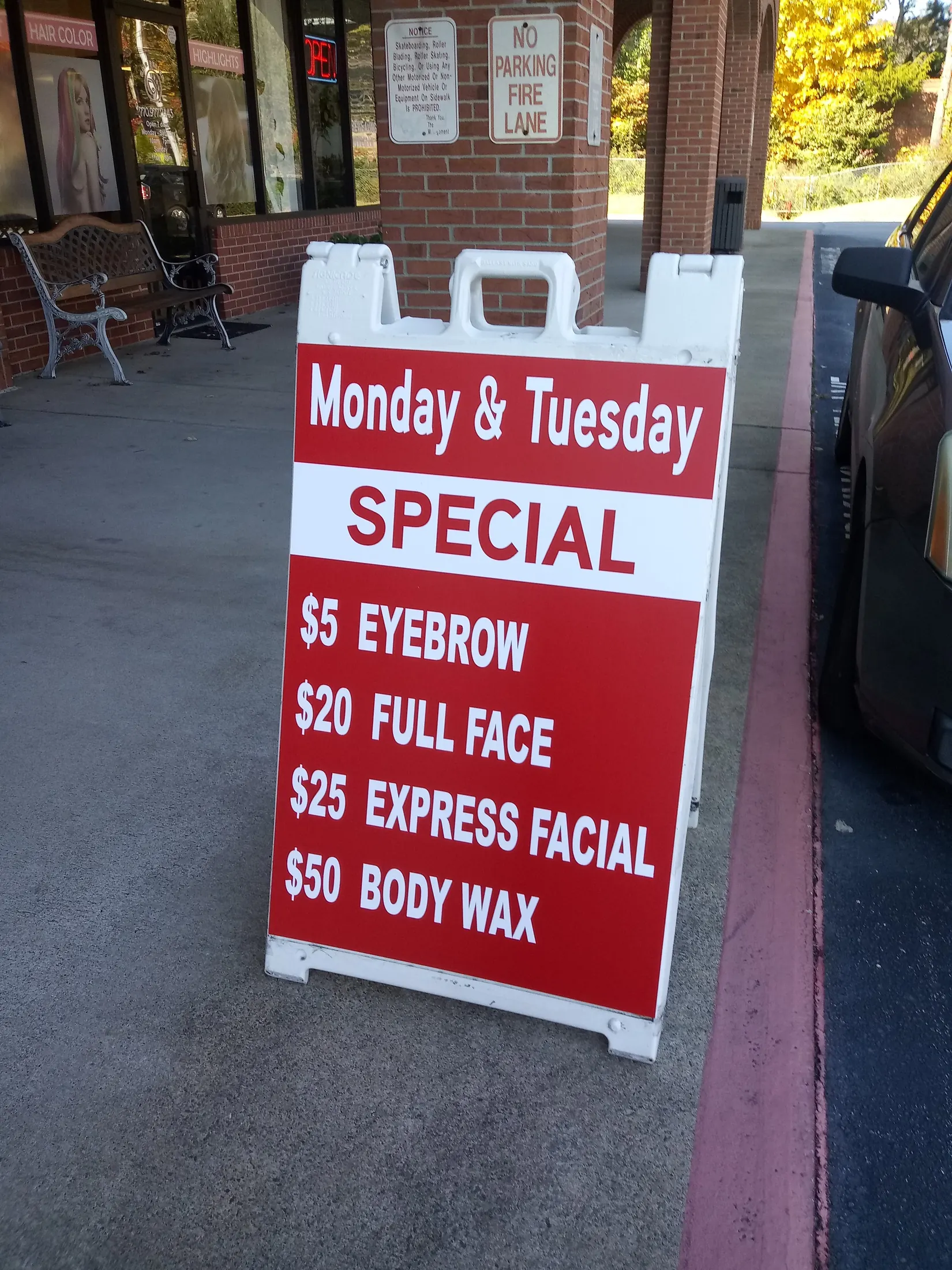 Salon Specials Sidewalk Sign